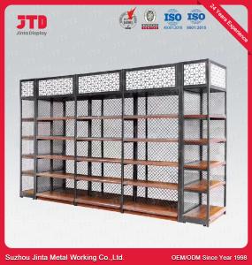 China 2400mm Black Metal And Wood Shelving Unit ODM 4 Layer Storage Rack factory