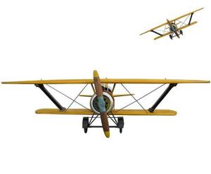 China PU Leather Resin Vintage Airplane Model Plywood Frame For Decor Decoration factory