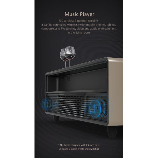 1295*705*460MM Smart Coffee Table with Dual Drawer Refrigerator and Wireless Charging