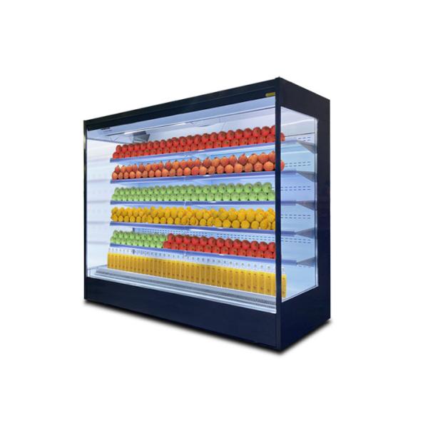 China Custom Size Fruit Vegetable Open Display Cooler Square Multi Deck factory