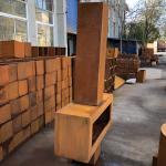 Rustic Red 1.3FT Corten 400mm Steel Wood Burning Outdoor Fireplace