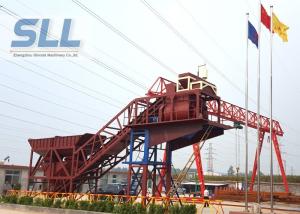 China Mobile Ready Mix Concrete Plant / Portable Cement Plant Customized Color factory