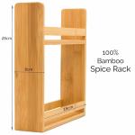 28x28x8cm Bamboo Spice Holder Tray for In-drawer Kitchen Cabinet 3-tier