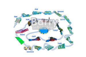 China Extreme Inflatable 5k Run For Adults / Commercial Event Inflatable Obstacle Course factory