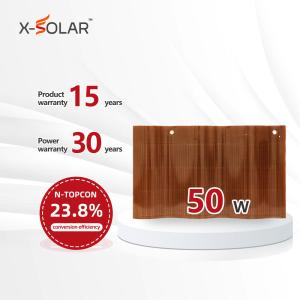 China 50 Watt Curved Solar Roof Tiles Photovoltaic Solar Module Tiles High Efficiency factory