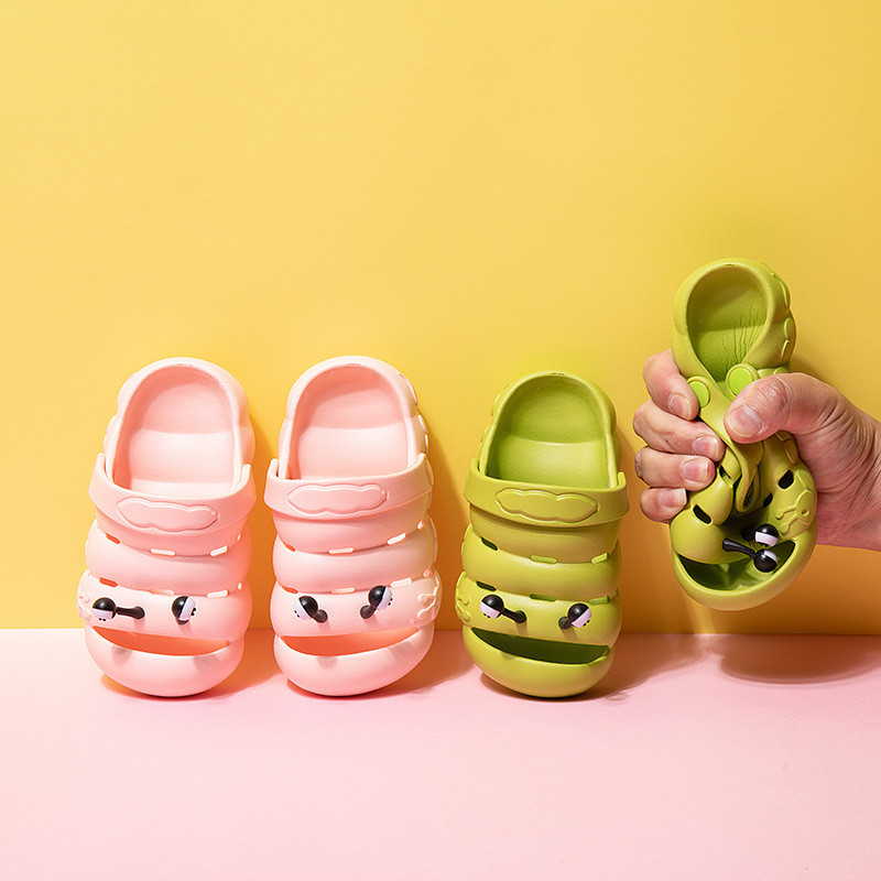 Non Slip Cute Insect Kids Beach Shoes With Grid Bottom