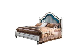 China Spanish royal style fabric bedroom sets furniture king size bed FLN-M-BT101 factory