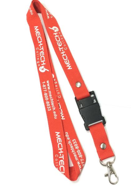 Office Promtional Polyester Custom Id Lanyards , White Logo Id Card Holder Neck