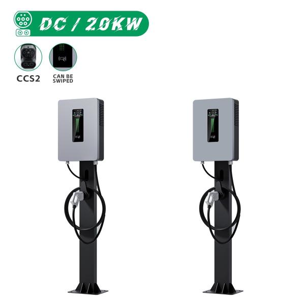 E-Mingze 20kW CCS2 Portable Electric Car Charger 50A Stand Column EV Charger