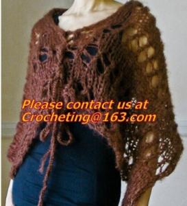 China Hand Knitted Poncho, Brown Scarf,Wool Knitted Sweater Green Free Knitting Crochet Woman on sale