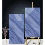 Apartment Glazed Polished Porcelain Tiles 60x120 Full Body Blue Glossy Interior