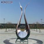 Abstract Swan Stainless Steel Outdoor Sculpture 180cm Garden Decoration
