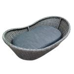Wicker Basket Dog Bed Brown Bath Tub Plastic Rattan Woven Cat Bed House Wooden