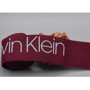 China 30mm Printed Garment Elastic Band With Silicone Shiny Logo on sale