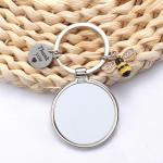 Round Sublimation Metal Keychain Pendant For Sublimation Photo Transfer Printing
