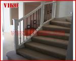 Wrought Iron Staircase VK114S Wrought Iron Handrail Tread Beech,Railing tempered