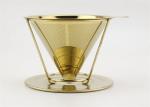 Four Cups Reusable Drip Coffee Filter , Stainless Steel Coffee Cone For Mugs /