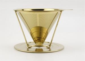 China Four Cups Reusable Drip Coffee Filter , Stainless Steel Coffee Cone For Mugs / Cups factory