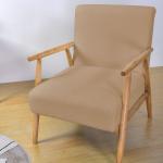 Home Furniture W66*D77*H87CM Solid Wood Fabric Wooden Sofa Chair Modern Design