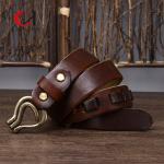 High Durability Black Genuine Leather Belt With Zinc Alloy Buckle