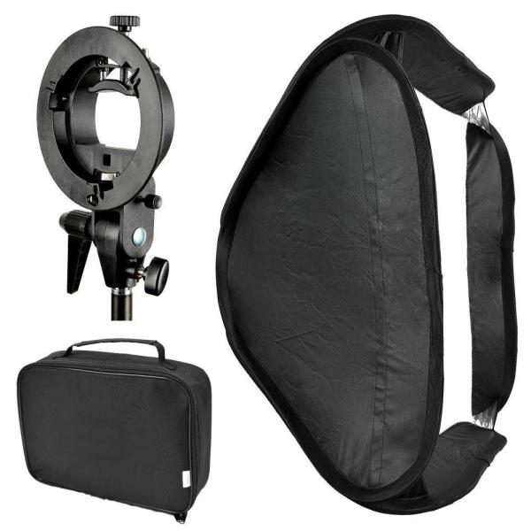 Bowens Mount Foldable Softbox with S-Type Flash Bracket for Photo Studio Flash