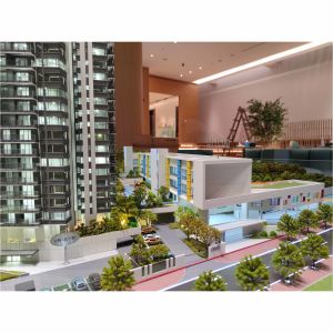 Multi Story Architectural Scale Model 1:100 Urban Architecture Model Green