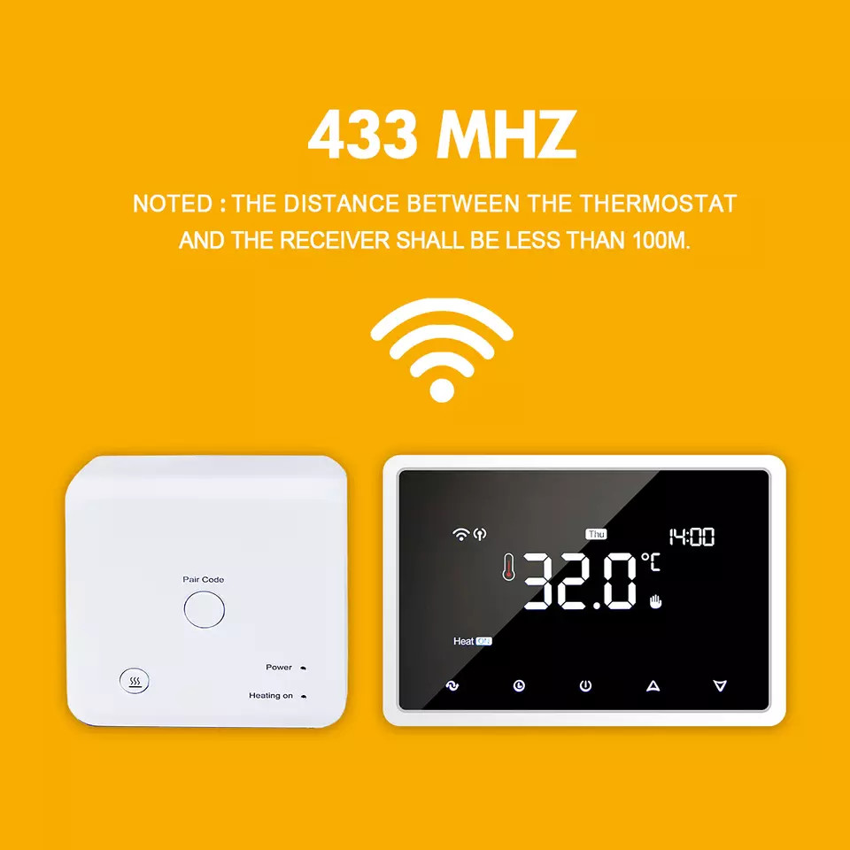 Smart Water Floor Heating Room Thermostat Touch Screen Lcd Display Gas Furnace