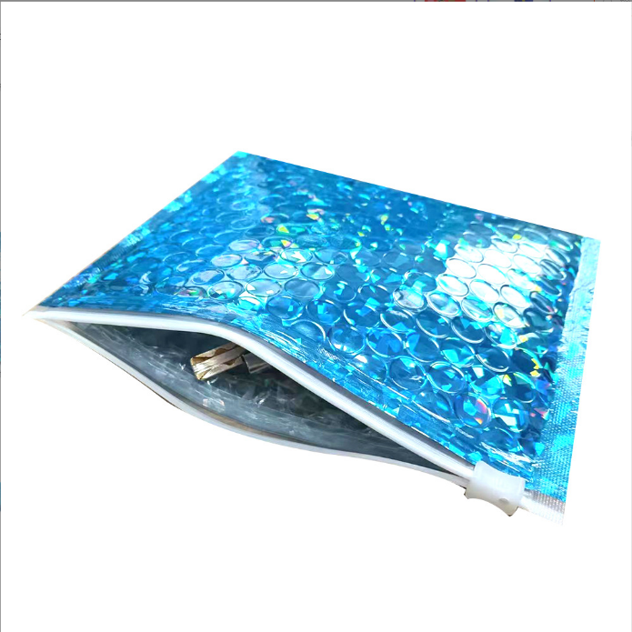 Secure Zipper Closure Metallic Bubble Zipper Bag With Multi-Size And Multi