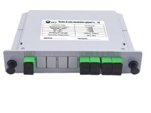 China Single mode 0.9 2.0mm 1x4 SC APC PLC Fiber Splitter CATV LAN factory