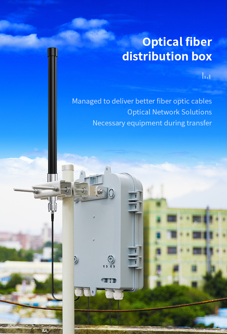 1 point 8/12 core Fiber Splitter Box for Helium Outdoor Waterproof Fiberglass Antenna