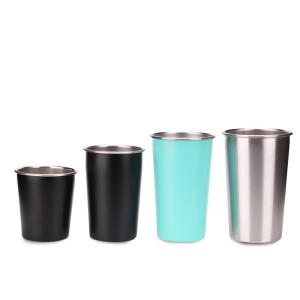 China 16oz Single Wall Stainless Steel Water Bottle Drinkware Coffee Mug Beer Cups factory