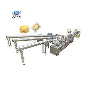 China Cream Biscuit Sandwiching Machine With Biscuit Flow Packing Machine factory