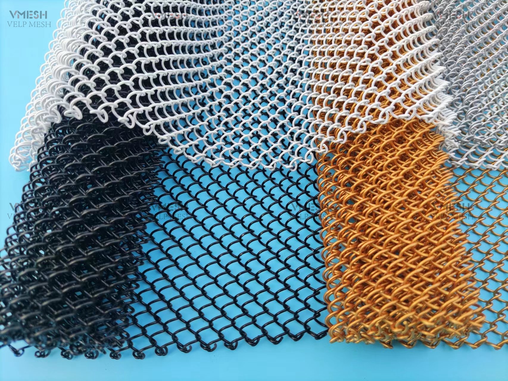 Colorful Stainless Steel Aluminum Decorative Metal Chain Mesh Curtain Alloy Mesh Coil Drapery