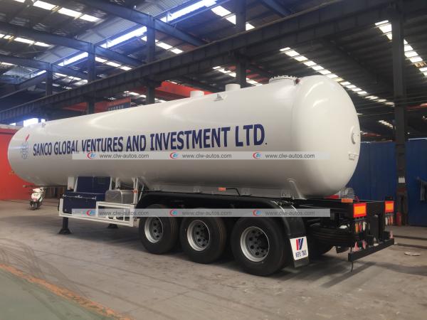 49.6cbm LPG Road Tanker 3 Axles 49600 Liters 23tons Propane Gas Tanker Trailer