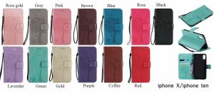 China iPhone X Wallet Flip Leather Case Cover with Lucky Tree Embossed factory