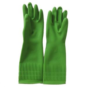 China 15 Inches Cotton Flock Lining Latex Household Gloves in Red Pink Natural Colors with Custom Logo Waterproof factory