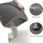 Double Layer Waterproof Cat Litter Trapping Mat Non Slip Washable Cat Litter Box