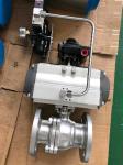 Pneumatic Control Flange Type Stainless Steel Ball Valve Double Acting Spring