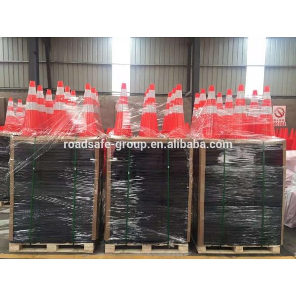 High Visibility 90CM 36" Height Black Base Traffic Cone for Road Safety Traffic Management