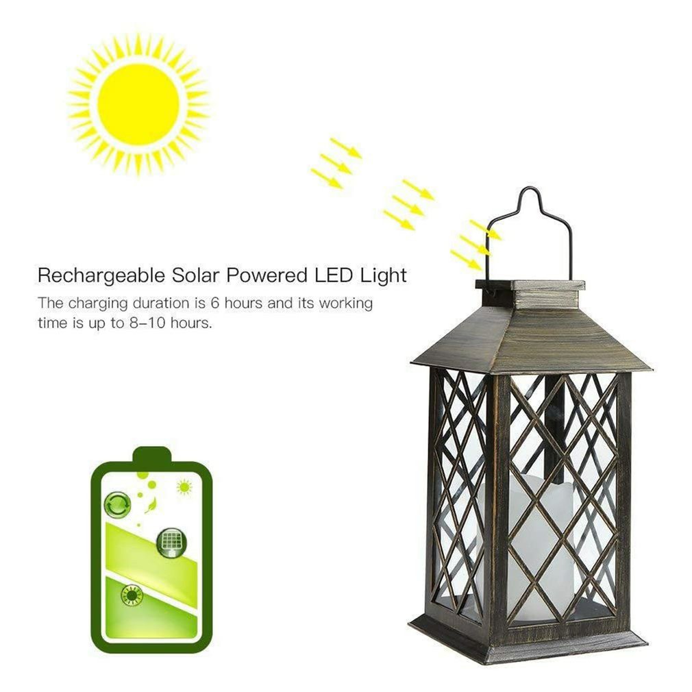 138COB 6hrs Charging Garden Hanging Lanterns Flameless Candle 3000LM