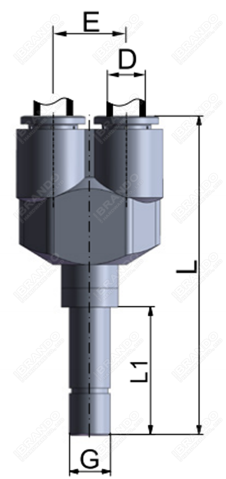 Plug-In Y Type Brass Pneumatic Quick Coupler 1/8'' 1/4'' 3/8'' 1/2''
