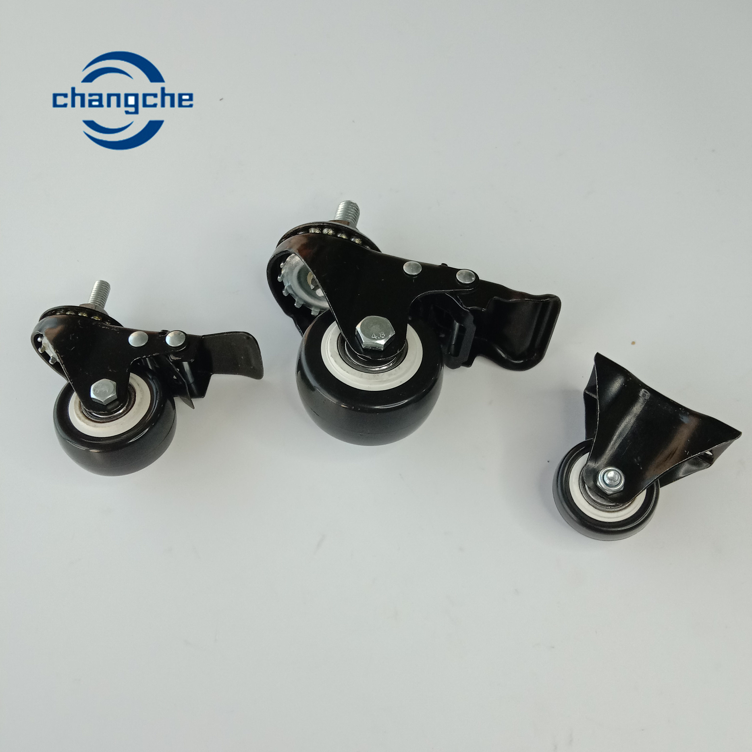 50MM Black PP Furniture Castors Wheels Swivel Industrial Caster Wheels With Brake