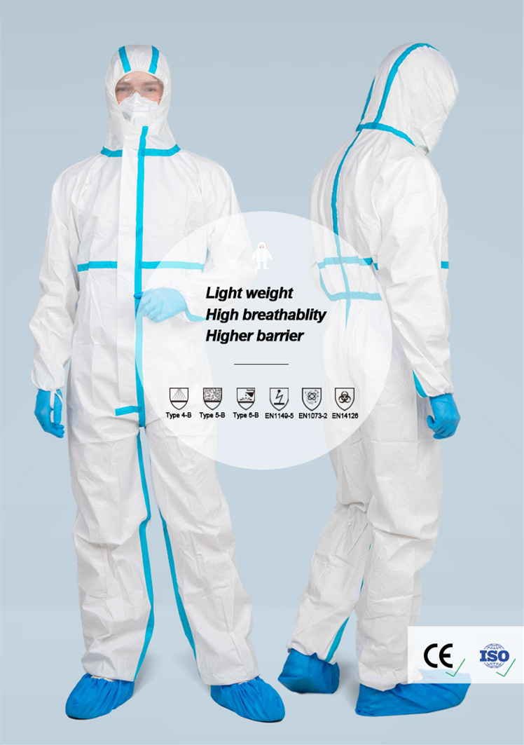 FDA Medical Disposable Clothing , OEM Disposable Microporous Coveralls