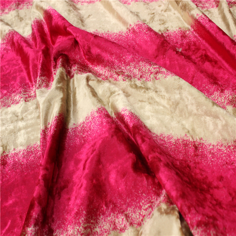 Professional Warm Crushed Velvet Fabric Customized Width For Curtain
