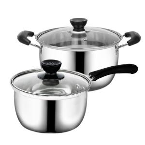 China High Quality Stainless Steel Sauce Pan Milk Pot Soup &amp; Stock Pots Set With Steamers factory