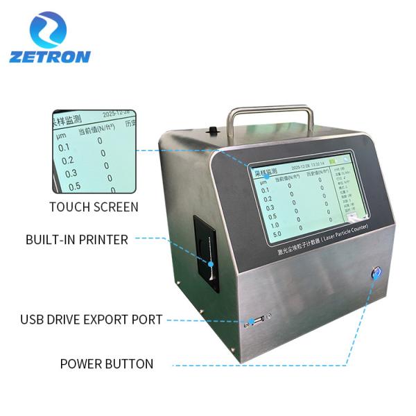 Zetron B110 6-Channel Portable Laser Particle Counter For 0.1 ΜM Size Range