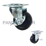 Black Hard Rubber Casters 44lbs Swivel Caster Wheels For Furniture