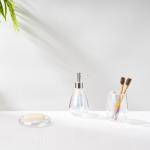 Colorful Shells Style Glass Soap Foam Dispenser Toothbrush Holder Bathroom