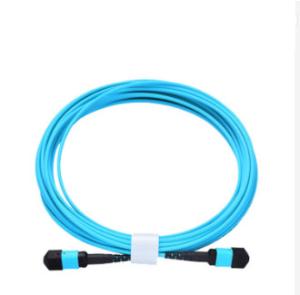 China MPO Optical fiber trunk cable 12 / 24 core OM3 OM4 MM Fiber Optic patch cord factory