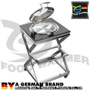 China Round Chafer Mobile Buffet Stations Φ345mm Food Pan 600*600*750 Mm Dimension factory